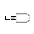 Isolated alphabet l e d vector icon