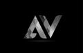 black and white alphabet letter av a v logo combination