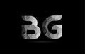 black and white alphabet letter bg b g logo combination