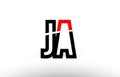 black white alphabet letter ja j a logo icon design