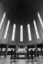 Black and white altar inside hallgrimskirkja