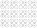 Black and White Analog Clocks Showing Time