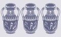 Black and White Ancient Greek Amphora Vector Illustration - Vintage Design Element