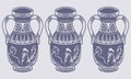 Black and White Ancient Greek Amphora Vector Illustration - Vintage Design Element