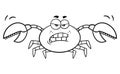 Black And White Angry Crab Cartoon Mascot Character Royalty Free Stock Photo