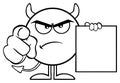 Black And White Angry Devil Cartoon Emoji Character