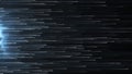 Black and white animation of bright particles flying horizontally. Dynamic particles slowly float in space. Shimmering