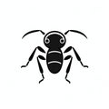 Black And White Ant Icon In Techno Shamanism Style
