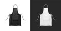 Black and white apron template. Clothing for cooks and protective factory workers durable cotton fabric.