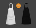 Black and white aprons mockup in front view Royalty Free Stock Photo