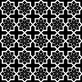 Black and white arabic geometric seamless pattern, vector.