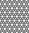 Black and white arabic geometric seamless pattern, vector.