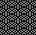 Black and white arabic geometric seamless pattern, vector.