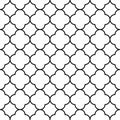 Black and white arabic traditional geometric quatrefoil seamless pattern, vector Royalty Free Stock Photo