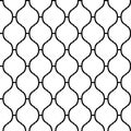 Black and white arabic traditional quatrefoil seamless pattern, vector