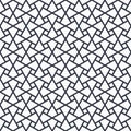 Black and white arabic vector background. Monochrome islamic seamless pattern with squares. Tradition fence geometric Royalty Free Stock Photo