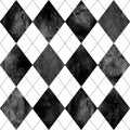 Black and white argyle seamless pattern background