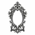 Victorian Gothic Silver Frame Vector With Mirrored Design