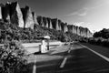 Black and white art photo of Penitent rocks