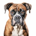 Realistic Boxer Dog Portrait In Detailed Charcoal Drawing