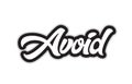 black and white avoid hand written word text for typography logo