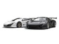 Black and white awesome supercars side by side