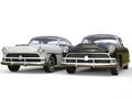 Black and white awesome vintage cars - side by side