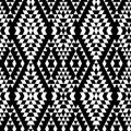 Black and white aztec striped ornaments geometric ethnic seamless pattern, vector