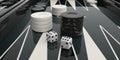 Black and white backgammon board. 3d illustration