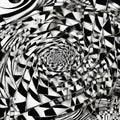 black and white background abstract art deco spiral background pattern with a square spiral shape Royalty Free Stock Photo