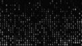 Black and white background with code zero and one. Animation. Binary code on black background. Failure in binary code