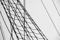 Black and white background from rigging rope system Royalty Free Stock Photo