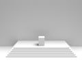 Black and white background. Stage, pedestal, showcase, steps. Royalty Free Stock Photo