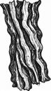 Black And White Bacon Strips Illustration Royalty Free Stock Photo