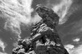 Black and White Balanced Rock, Utah Royalty Free Stock Photo