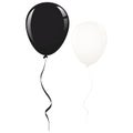 Black and white balloon ribbon Royalty Free Stock Photo