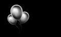 Black and white balloons background. Graphic for birthday, event, party, wedding invitation, poster or decoration Royalty Free Stock Photo