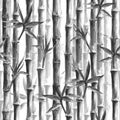 Black and white bamboo forest seamless pattern Royalty Free Stock Photo