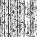 Black and white bamboo forest seamless pattern Royalty Free Stock Photo