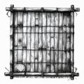 Black and White Bamboo Mat Illustration Royalty Free Stock Photo