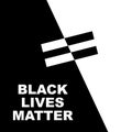 THE BLACK AND WHITE BANNER STANDS FOR EQUALITY BETWEEN AFRICAN-AMERICANS AND WHITE PEOPLE