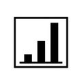 Black and White Bar Graph Icon within a Square Frame chart statistics Royalty Free Stock Photo