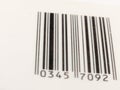 Black and white barcode close up view