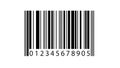 A black and white barcode with numbers on a plain background Royalty Free Stock Photo