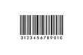 Black and white barcode with numbers 0 to 10 digital code minimalist design data technology product identification illustration Royalty Free Stock Photo