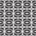 Black and white baroque seamless border battern. Vector ornament Royalty Free Stock Photo