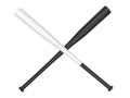 Black and white baseball bats crossed Royalty Free Stock Photo