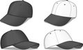 Black and white baseball caps