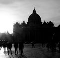 black and White of Basilica of Saint Peter in Vatican City