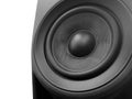 Black and white bass speaker isolated on white background Royalty Free Stock Photo